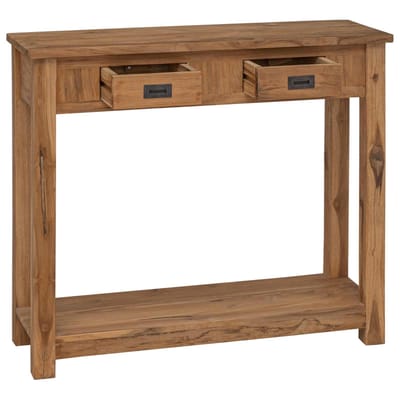 vidaXL - Wandtafel - Naturel - 90 - x - 30 - x - 80 - cm - Massief - Teakhout