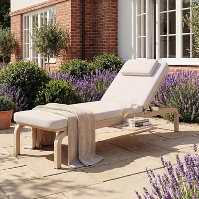 Loungestoel Tuin - Ligbed buiten - Ontspannen Zonnen - Verstelbare rugleuning - 194 cm - Beige