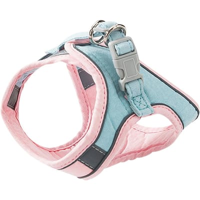Kattenriem + borsttuig set, bedrukt tuigje, halsbandset, trainings- en wandelvest, anti-breekvest, hondenriem S gray