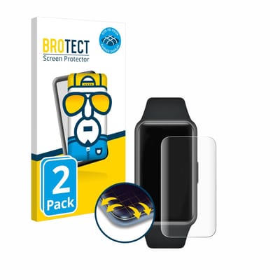 BROTECT - Screenprotector voor Huawei Band 6 - Folie Beschermfolie transparant volledig dekking - 2 Stuks