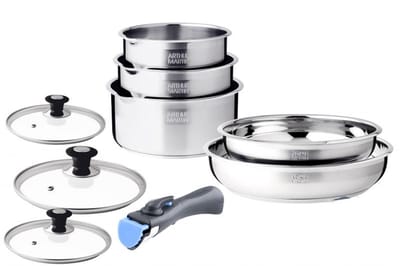 Batterie de cuisine 10 pièces acier inoxydable Arthur Martin AM7363