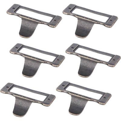 Lot de 6 poignées d'étiquettes en bronze pour cadre, porte-nom, porte-cartes, armoire à pharmacie