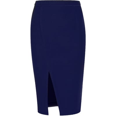 Blauw elektrisch kokerrok van imitatiemouflon