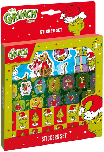 the Grinch Totum stickerset 3 vellen stickers met speeldecor - speelgoed jongens en meisjes vanaf 3 jaar - kaarten maken