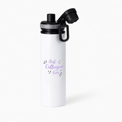 Hacebo® - best colleague ever waterfles met draaidop grijs - Collega - een collega - werk - afscheidscadeau - verjaardagscadeau - kado - water fles - 850ML