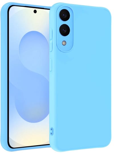 Hoesje - Geschikt voor Samsung Galaxy S25 Edge - Sterk & Shockproof - Siliconen Case - Hoes Cover - Telefoonhoes - Lichtblauw