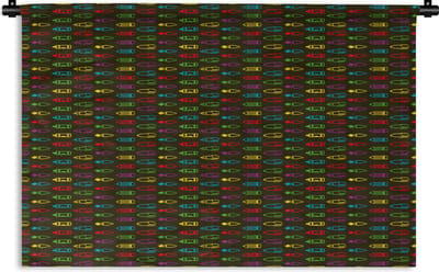 Wandkleed - Wanddoek - Potloden - Patronen - Stift - Regenboog - 180x120 cm - Wandtapijt