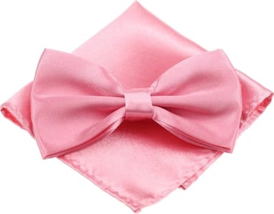 Fako Fashion - Vlinderstrik Inclusief Pochette - Vlinderdas - Strikje - Pochet - Roze