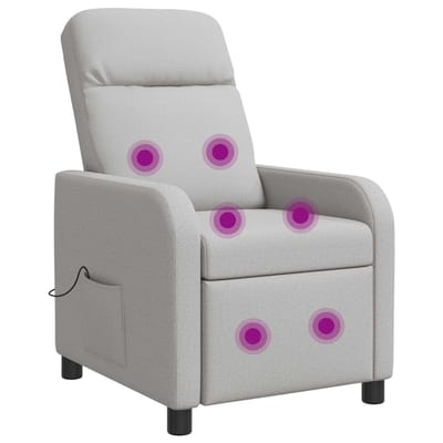vidaXL - Massage - Relaxstoel - Wolkgrijs - Stof
