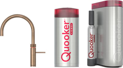 Quooker Fusion Round Messing Patina met Combi Boiler + CUBE