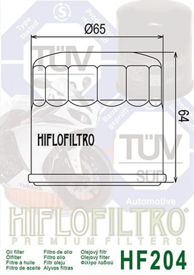Filtre à huile Hiflofiltro pour Moto 123 1800 27232 2013 à 2017 Neuf
