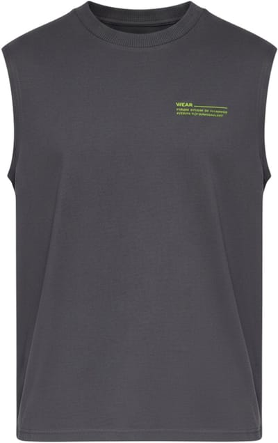 OMBRE Tanktop - Loose Fit - Katoen - Mouwloos Donkergrijs S