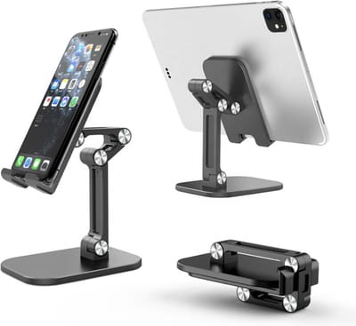 Smartphonica Telefoonhouder aluminium voor mobiele telefoon of tablet - Zwart