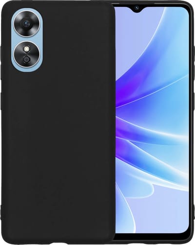 Hoesje - Geschikt voor OPPO A17 - Sterk & Shockproof - Siliconen Case - Hoes Cover - Telefoonhoes - Zwart