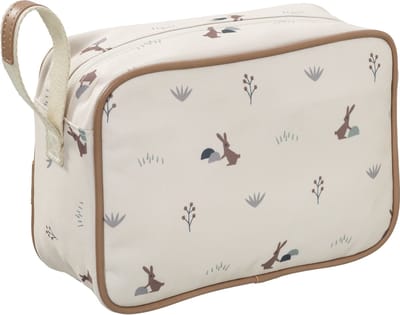 Fresk Toilettas voor Kinderen Unisex - Met rits & draaglus – Reistas met dubbel vak – Organizer – 24 x 17 x 7 cm - Zand - Rabbit Sandshell