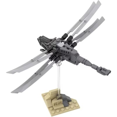 Gobricks MOC Dune Ornithopter Bakstenen Film Atreides Helikopter Zandworm Bouwstenen Set Speelgoed Cadeau gray