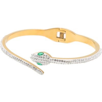 Bracelet Charnière à Fermoir Ouvert Classique Incrusté de Strass Bracelet Amour Amitié pour Ados Elle Lui beige