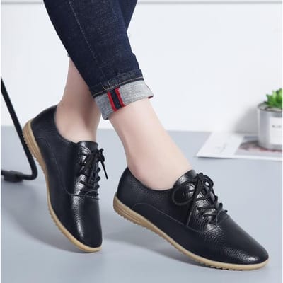Echte leren zomerloafers dames casual schoenen mocassins zachte puntige neus dames schoenen dames flats schoenen wit 36 gray