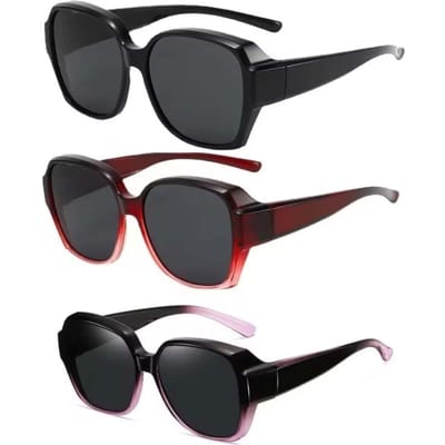 Couverture de lunettes de soleil UV400 Lunettes de myopie Pliable à mettre par-dessus pour hommes Femmes Port VOPHA gray