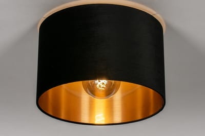Lumidora Plafondlamp 30918 - Plafonniere - CHARLOTTE - E27 - Zwart - Goud - Metaal - ⌀ 40 cm