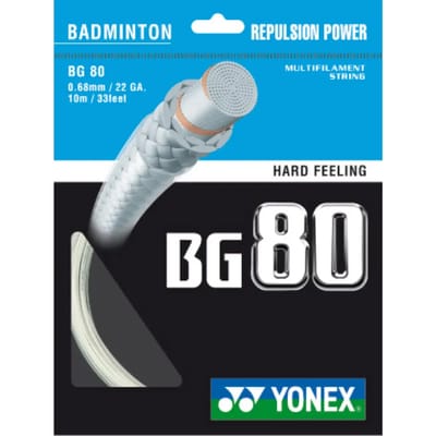 Yonex BG80 badmintonsnaar - wit -  set 10m