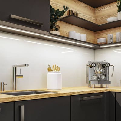 LED-onderkastverlichting Inline Uitbreidingsset 3000K dimbaar 2x4W 350x26 mm 2x350lm 24V Wit mat