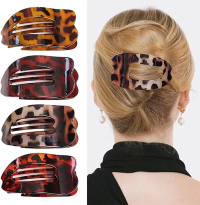 Kleine Haarclips, 4 Stuks, Glanzende Klemmen met Sterke Grip voor Alle Haartypes en Dagelijkse Styling