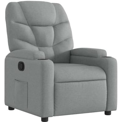 vidaXL - Fauteuil - verstelbaar - stof - lichtgrijs