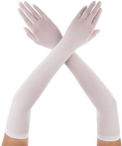 Store_7 - Elegante witte tule handschoenen - Dames kostuumaccessoire - Ademend en comfortabel - Perfect voor bruidsfeest en carnaval - Geschikt voo...