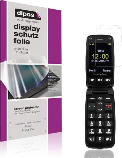 dipos – 4x Beschermfolie geschikt voor Doro Primo 406 | Krasbestendige & heldere Screenprotector Ultra-Thin