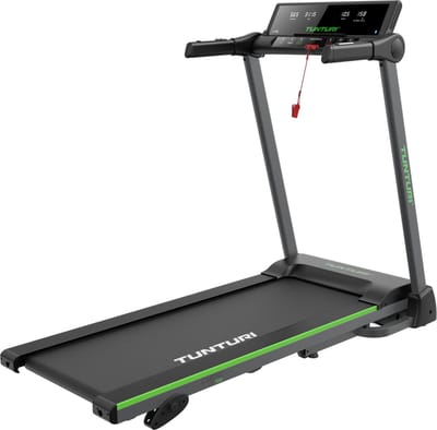 Tunturi Cardio Fit T25 Loopband Inklapbaar - Hardloopband met 18 trainingsprogramma's - Wandelband incl. LED Monitor - 0,8 - 14 km/u - Bluetooth - Hellingfunctie - EU veiligheid gecertificeerd - Incl. Gratis App