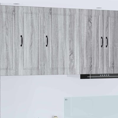 vidaXL - Wandkast - PORTO - Grijs - Sonoma - 50 - x - 31 - x - 80 - cm - Bewerkt - hout