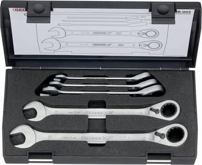 Gedore 2327651 7 UR-005 Ring-steeksleutelset 5-delig Sleutelbreedte (metrisch) 07 - 19 mm