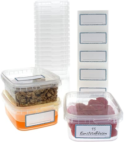 Dailygoods- Opbergdozen 15 stuks - Plastic voedselopslagcontainers - Herbruikbaar - Vaatwasser/vriezer/magnetron bestendig - 280 ml - Transparant design - Voedselopslag