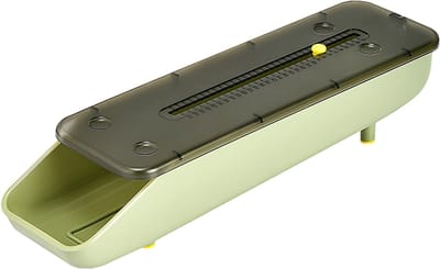 QTTVBTNA - Ei Opbergdoos - Automatisch Rollend Eierdoos - Met vershoudmarkering - Voor Koelkast & Keuken - Stapelbaar - 7 Eieren - Groen - 33x9,2x7,5cm - 1 stuk