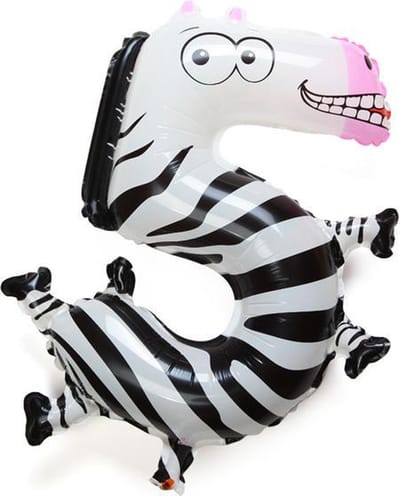 Ballon cijfer 5 dieren 40cm