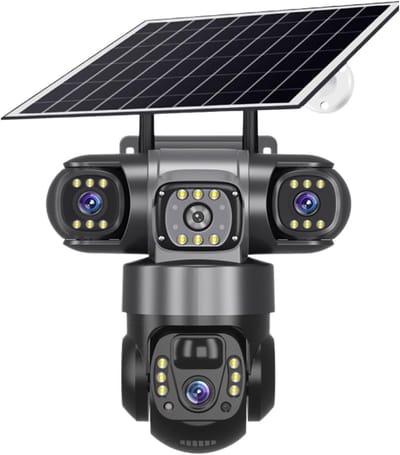 Buitencamera - Beveiligingscamera - Woning Beveiligen - Op Zonne-energie - 12MP - Donkergrijs