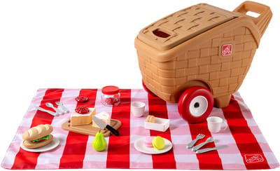 Step2 My First Picnic Basket Speelgoed – 30-delige Speelset – Met Picknickkleed en Wielen – Speelgoed van Plastic/Kunststof voor Kinderen – Voor Kinderen vanaf 1,5 jaar