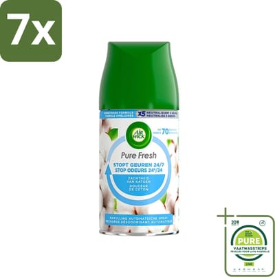 7 x Air Wick Freshmatic Pure Fresh Navulling Zachtheid van Katoen 250 ml - Grootverpakking - Luchtverfrisser - Air Wick - Freshmatic - Katoen Geur - Geurverspreider