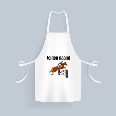 Akyol - paardrijden met eigen naam Keukenschort - Paarden - paarden liefhebbers - iemand die houdt van paarden - verjaardag - cadeau - kado - 82 bij 71 cm