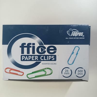 PAPERCLIPS 26MM 500 STUKS FORPUS STAAL PVC ASSORTI KLEUREN