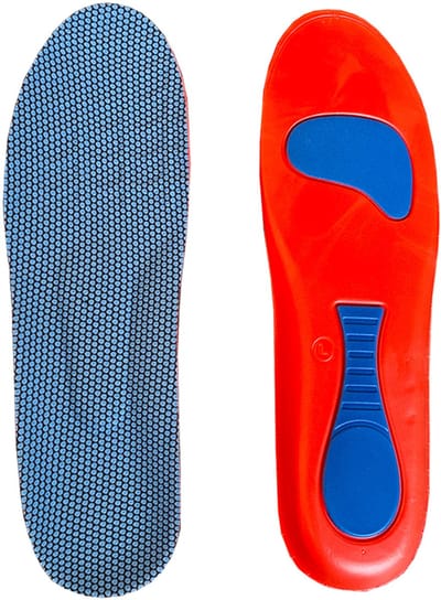 Sodrai Sport Inlegzolen - Gel inlegzool - Schoenzolen - Maat 35-36 - 2 stuks / 1 paar - Rood / Blauw - Voor Wandelen en Sport - Sport Zolen - Schok demping
