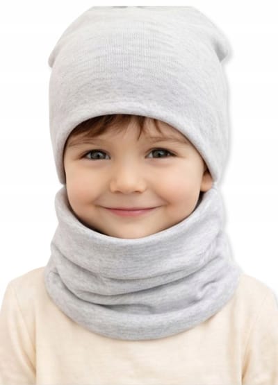 Dartomik - Kinder Czapka en Sjaal Set - Grijs - Lente/Zomer