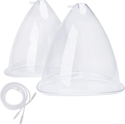 Extra Grote Vacuüm Cupping Bekers Set (1 Paar) met Y-Slang voor Vacuümtherapie