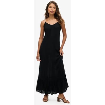 Superdry Beach Maxi-hemdjurk Zwart Grootte: 44