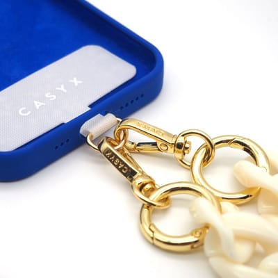 Casyx - "Ivory" telefoonkoord - telefoonkoord universeel - grote ketting - telefoonketting - telefoon accessoires ketting - unisex - Design