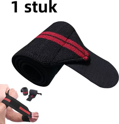 1 stuk - polsbeschermer - elastische compressie sport polsband voor mannen en vrouwen om zweet te absorberen - gewichtheffen bankdrukken fitness polsbeschermer - rood