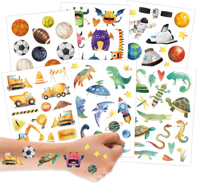 Metallic Plak Tattoos Jongens - 100 Tijdelijke Tattoos - Neptattoos Kind