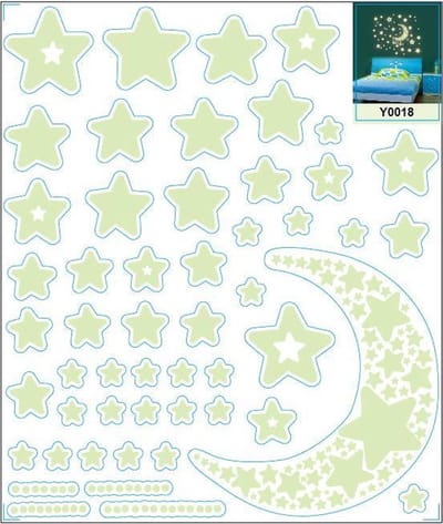 CHPN - Glow in the dark stickers - Lichtgevende stickers - Lichtgevende Sterren en Maan - Glow-in-the-Dark Stickers - Muurdecoratie - Kinderkamer