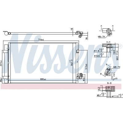 Condensator, airconditioning NISSENS 940750
